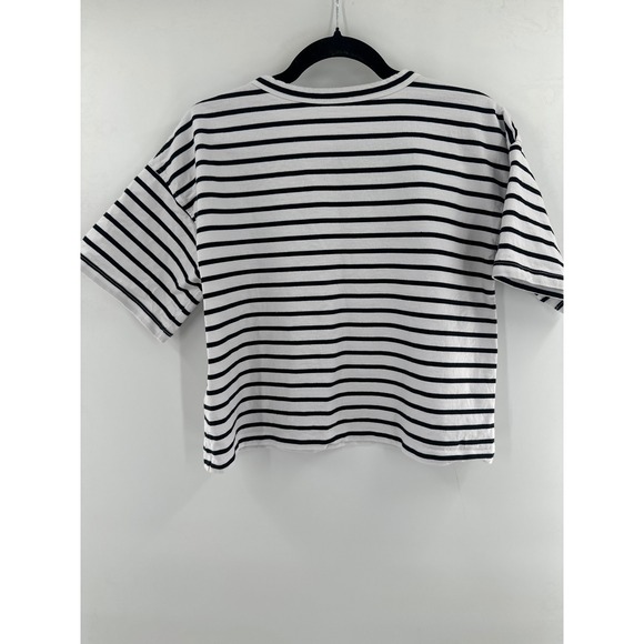 Madewell Everyday Boxy Crop Tee in Stripe Medium - Picture 7 of 8